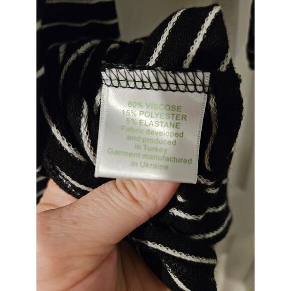 Garnet Hill French Terry A-Line Tunic‎ Black white stripe Womens small - Picture 3 of 6